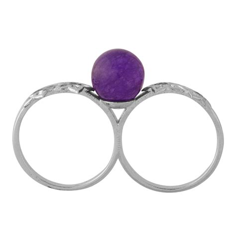 Purple Bead Studded 2 Finger Ring For Women – VOYLLA