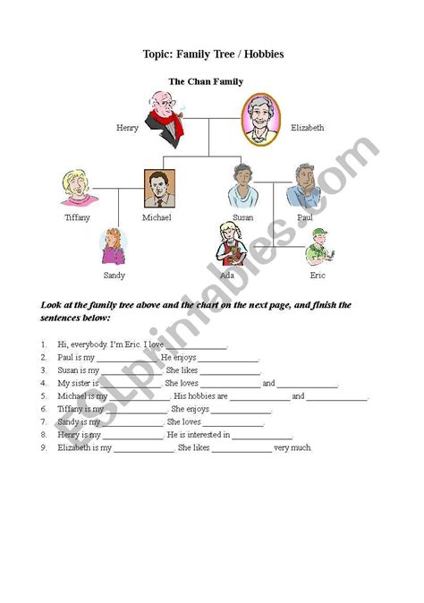 Family Tree and Hobbies 的图像结果