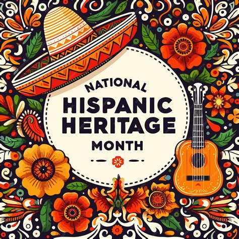 National hispanic heritage month background design vector illustration ...