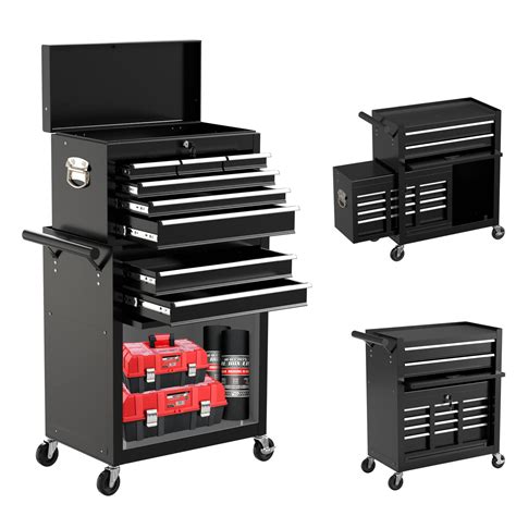 Buy 8-Drawers Rolling Tool Box with Wheels,Tool Chest with Drawers,High ...