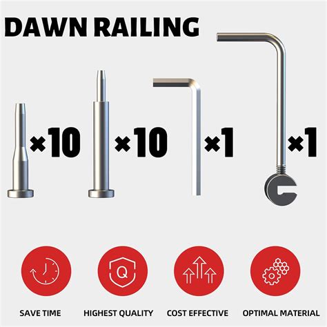 Dawn Railing 10 Pairs Cable Railing Hardware Kit Invisible T316 India ...