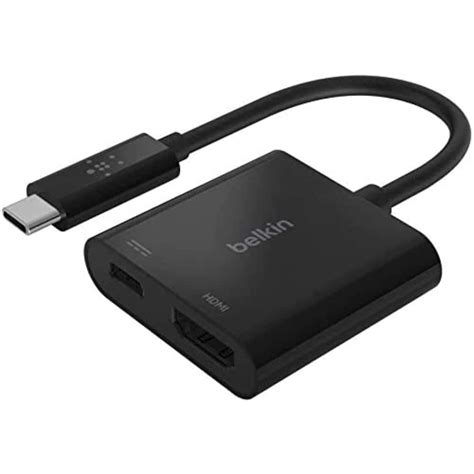 Belkin USB-C to HDMI Adapter + Charge (Supports 4K UHD Video, Pass ...