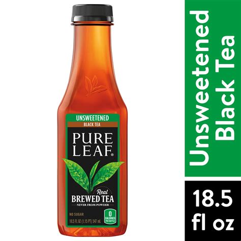 Pure Leaf Real Brewed Unsweetened Black Tea, 18.5 Fl. Oz-Pack Of 6 ...