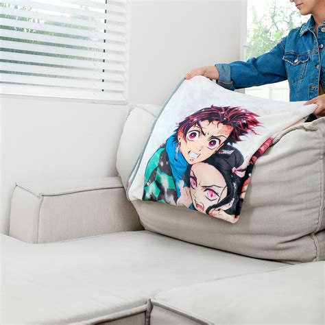 Buy Demon Slayer Tanjiro & Nezuko Fleece Throw Blanket | 45 x 60 Inches ...