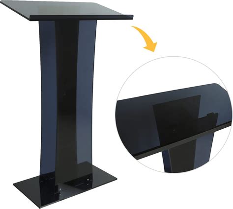 Buy VPABES Clear Acrylic Podium, LED Transparent Podium Lectern Church ...