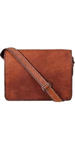RUSTIC TOWN Leather Laptop Bag for Men - 16" Messenger Crossbody Bag ...