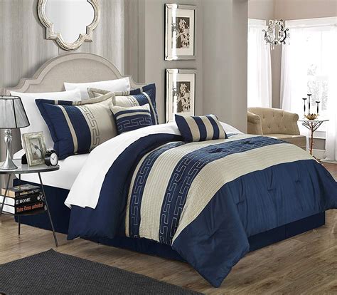 Chic Home Carlton 6-Piece Comforter Set, Queen Size, Blue