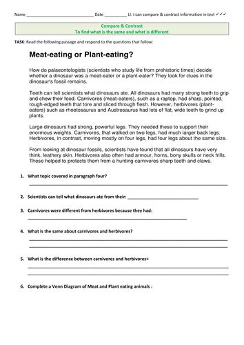 Reading Strategy Compare Contrast 的图像结果