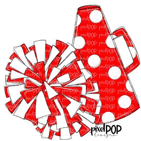 Cheerleading Megaphone And Pom Poms Clipart at Lynn Craig blog