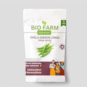 BIO FARM Chili Seeds (Green Long, 10 Gram, 2200 count) : Amazon.in ...