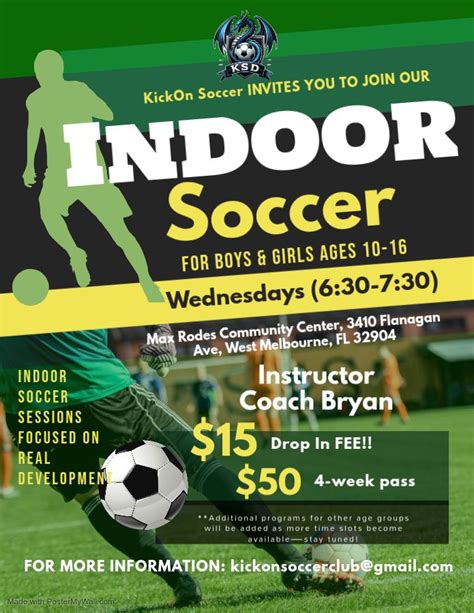 Indoor Soccer (DM first due to limited space), Max K. Rodes Park ...