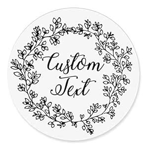 Darling Souvenir Made with Love Black Skethcy Floral Wreath - 2" Custom ...