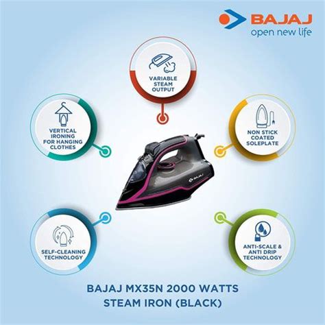 BAJAJ by Bajaj MX 35N 2000 W Steam Iron Price in India - Buy BAJAJ by ...