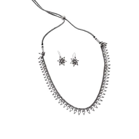 Delicate Drop Jewelry Set | 92.5 Sterling Silver | House of Aadyaa