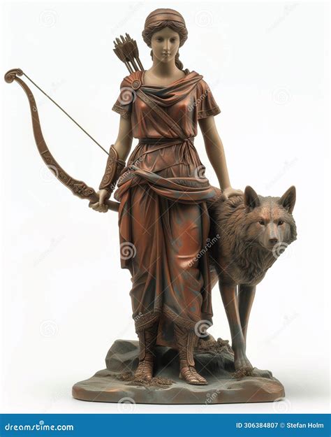 Artemis, The Greek Goddess Of Hunting Equipped With Bow And Quiver And ...