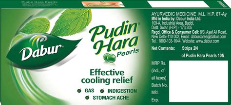Buy DABUR PUDIN HARA PEARLS PACK OF 2 STRIPS (2*10 CAPSULES) Online ...