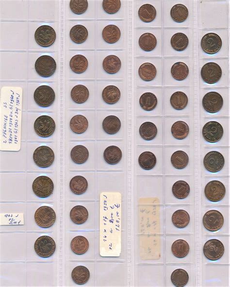1 Pfennig schönes Lot Münzsammlung 16 x 8 x 2 Pfenning Münzen BRD | MA-Shops