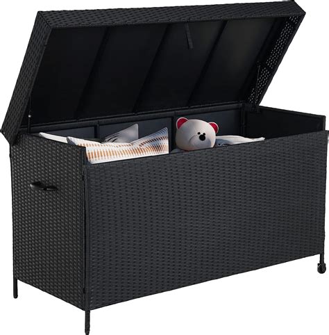 Buy Grand Patio 170 Gallon Deck Storage Box Indoor Outdoor Wicker Bin ...
