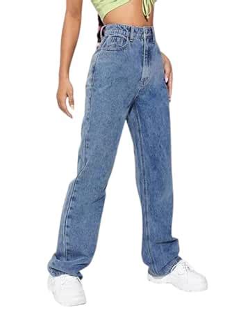 Buy QUECY® Women's Cotton Relaxed Fit Solid Wide Leg Jeans Casual Wear ...