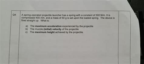 Image result for How to Find the Spring Constant Projectile