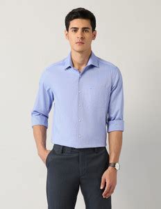 ARROW Men Self Design Formal Blue Shirt - Buy ARROW Men Self Design ...