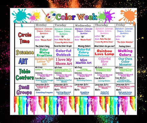Image result for Color Week Activities