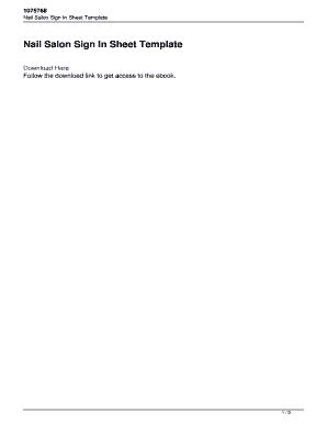 Nail Salon Sign In Sheet Template - Blank Fillable Template | Fill Out ...