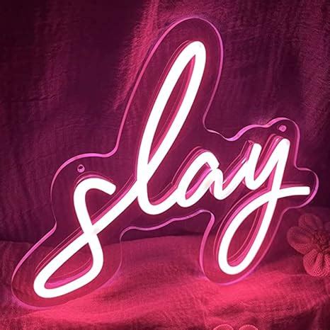 Buy THE PARTY PLANET Pink Slay Neon Sign For Wall Decor Adjustable ...