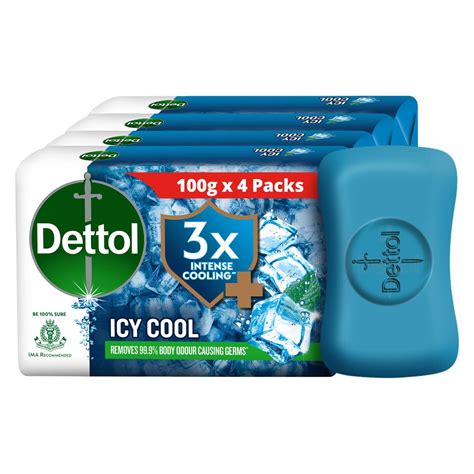 Buy Dettol Icy Cool 3X Menthol Soap, 4x100 gm | 19 Minutes Delivery ...