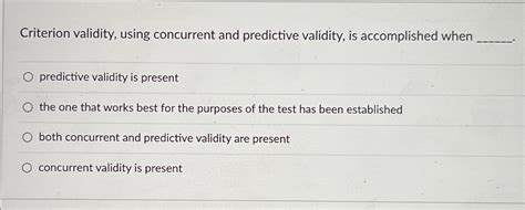 Image result for Concurrent Validity vs Predictive Validity