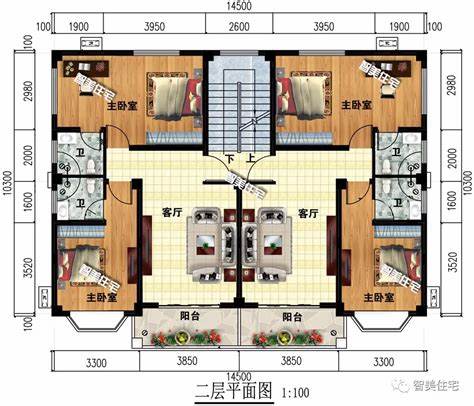 14米x10米双拼别墅设计图效果图