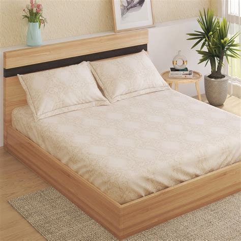 Buy Rhapsody Cotton 144TC Printed 3Pcs Super King Bedsheet Set from ...