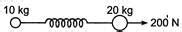 Two masses of 10 kg and 20 kg respectively are tied together by a ...