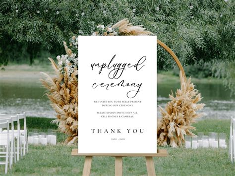 Unplugged Ceremony Sign