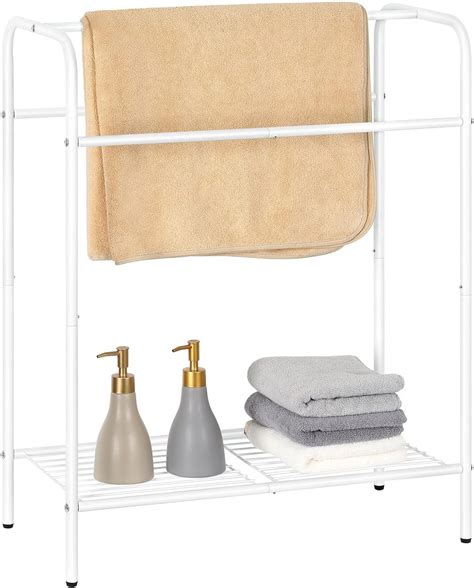 Freestanding Towel Rack 3 Tier Floor Towel Rack for Bathroom Metal Bath ...