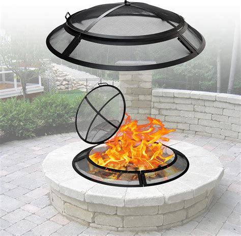 Fire Pit Screen 40 inch Round Heavy Duty Outdoor Fire Pit Screen Round ...