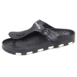 E8016 (WITHOUT BOX) infradito uomo rubber CCILU HORIZON black flip flop ...