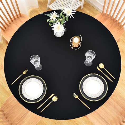 Amazon.com: Monibana Fitted Tablecloth with Elastic Edged for Round ...
