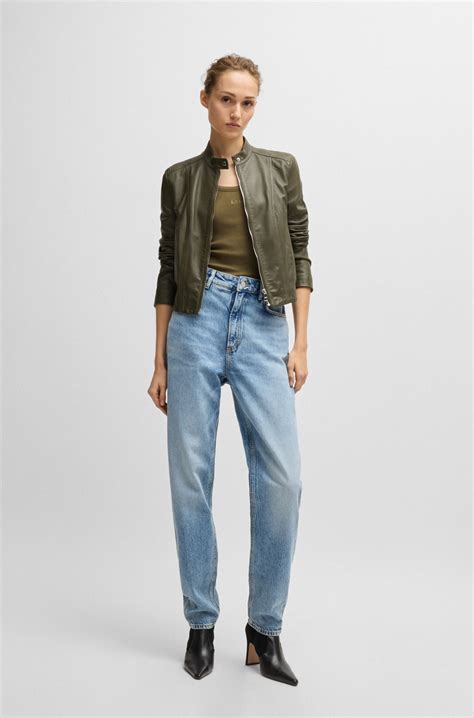 BOSS - Stretch-cotton slim-fit vest with ribbed structure - Dark Green