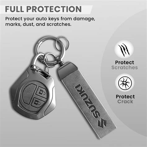 Metal Leather Key Cover for Suzuki Swift, Dzire, Ertiga, Baleno, Celer ...