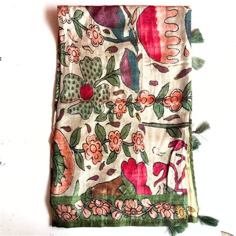 Soft Ivory Floral Printed Modal Silk Dupatta – anokherang