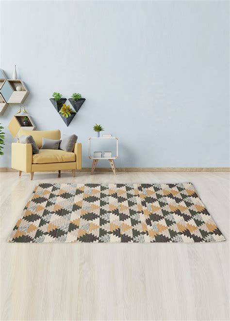 Get Colourblocked Abstract Self Design Rug at ₹ 2499 | LBB Shop