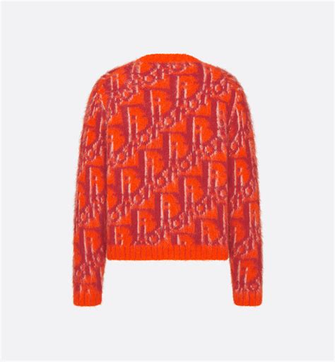 Dior Oblique Cardigan Strick aus Mohair-Wollmischung in Orange und Rot ...