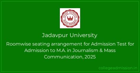 Jadavpur University: Roomwise seating arrangement for Admission Test ...