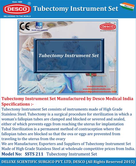 Tubectomy Surgical Instrument Set - Manufacturers, Exporters ...