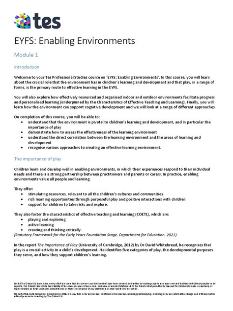 Image result for Clips About EYFS Enabling Environments