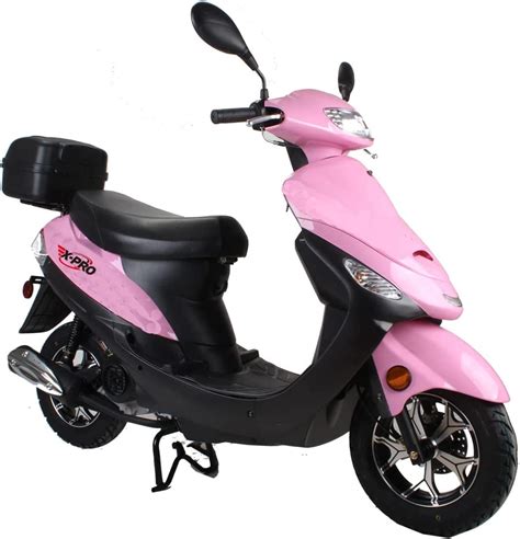 "X-Pro 50cc Street Adults Moped Scooter, 10"" Aluminum Wheels, Electric/Kick Start, Large ...