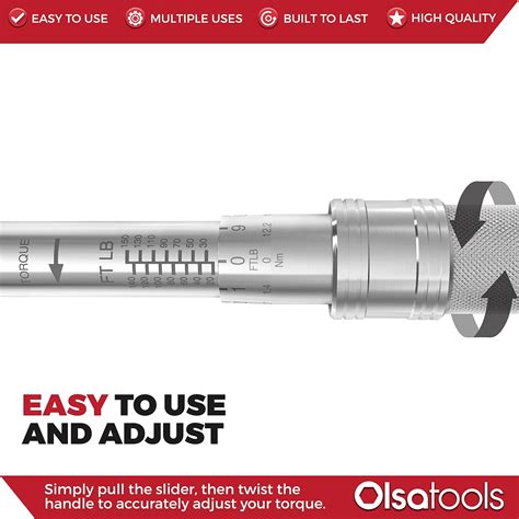 Buy Olsa Tools Click Torque Wrench, 1/2-Inch Drive (20-150 ft-lb Torque ...