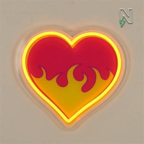 Buy Heart Fire Neon Sign Online | Neon Attack