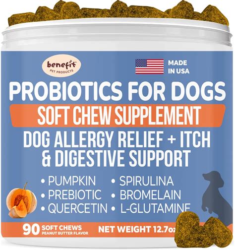 Amazon.com : Probiotics for Dogs, Allergy Relief Soft Chew Treats, Fiber Supplement & Enzyme ...